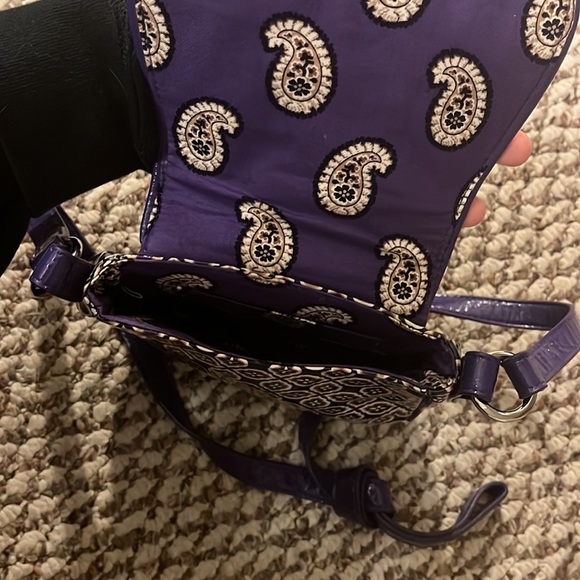 purple/white vera bradley mini purse; barely used and great condition! - Picture 3 of 5